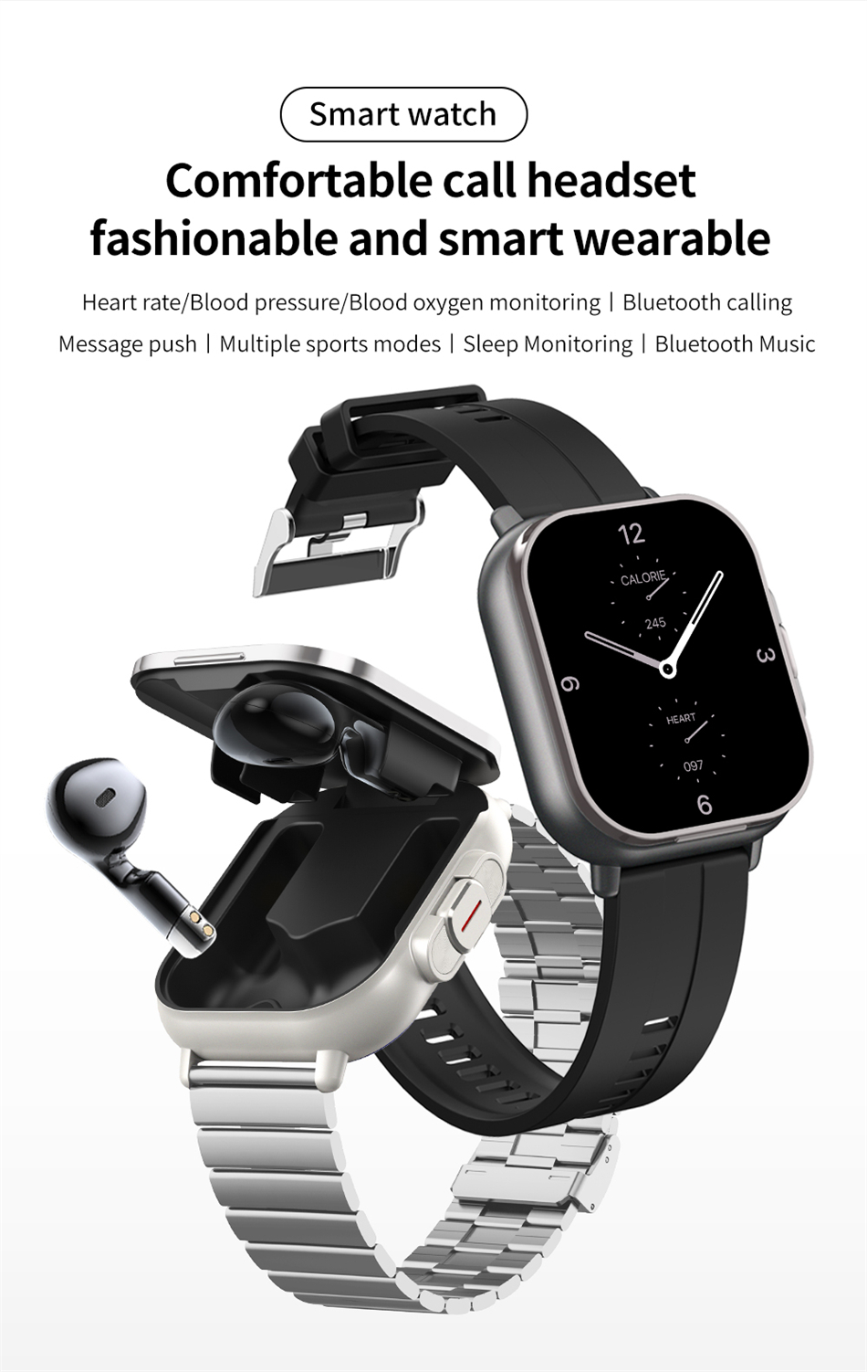 2 in 1 smart watch 