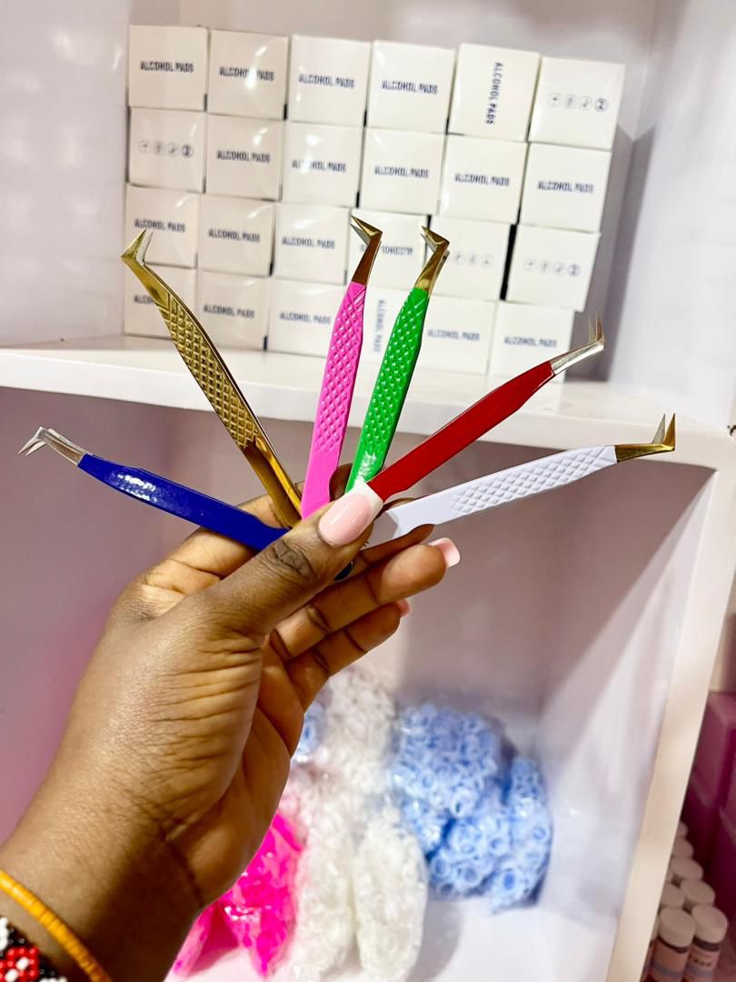 Fiber Tip Lash Tweezers For Eyelash Extension Tweezers Professional